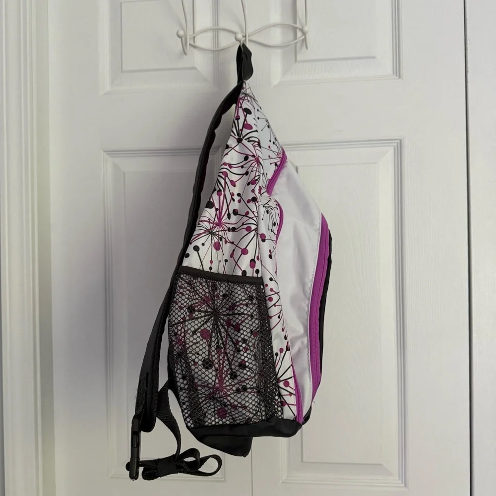 Stylish Women's Backpack - White‎ and Purple
